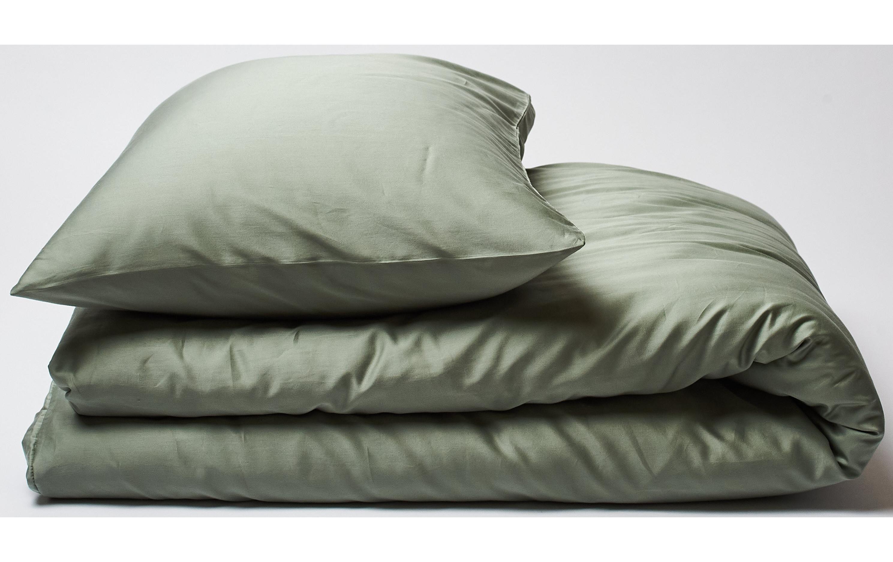 Kopfkissenbezug Braga 65 x 100 cm, EucalyptusNachhaltiger Kissenbezug aus Bio-Baumwollsatin