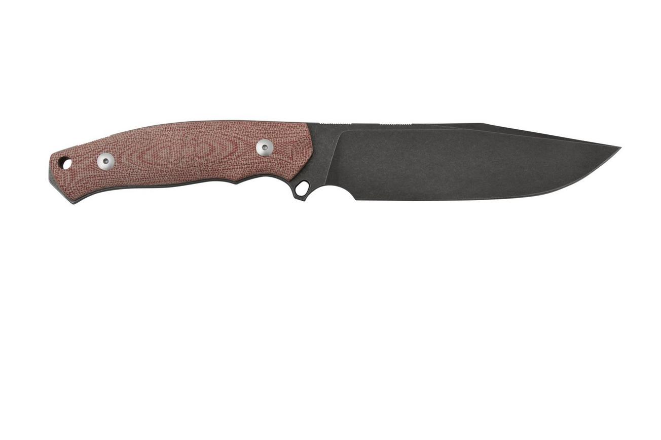 GiantMouse GMF4 Red Canvas Micarta, vaststaand mes, Ansø en Voxnaes design
