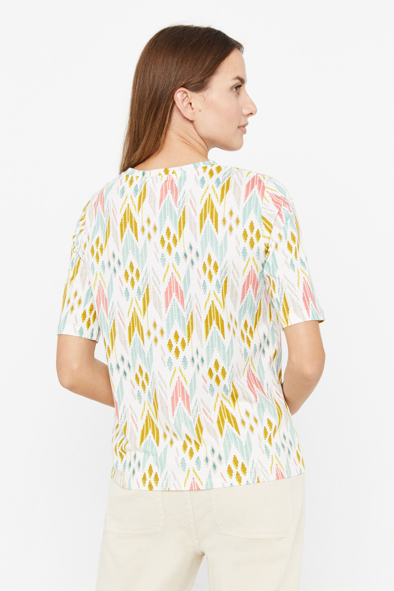 Camiseta com estampa geométrica - Estampa branca