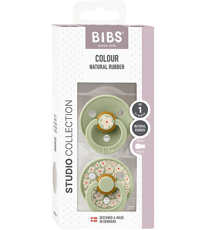 BIBS Colout Sutter - 2-pak - Str. 1 - Rund - Jasmin - Sage Mix
