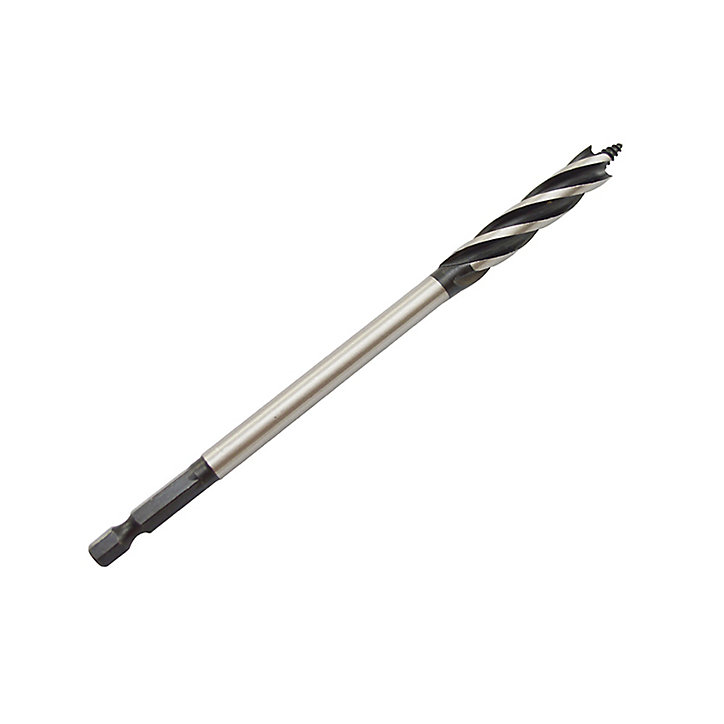 Foret bois Ø.10 x L.165 mm Erbauer DRL25806 en acier au carbone emmanchement Hex