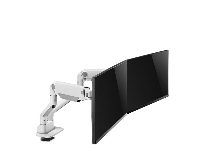 NEOMOUNTS Tischhalterung DS70S-950WH2 bis 18 kg – Weiss Vollbewegliche Tischhalterung für zwei 17-35