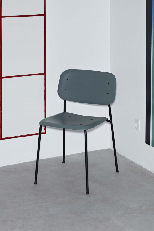 Hay Soft Edge 45 stoel zwart gepoedercoat onderst Hunter
