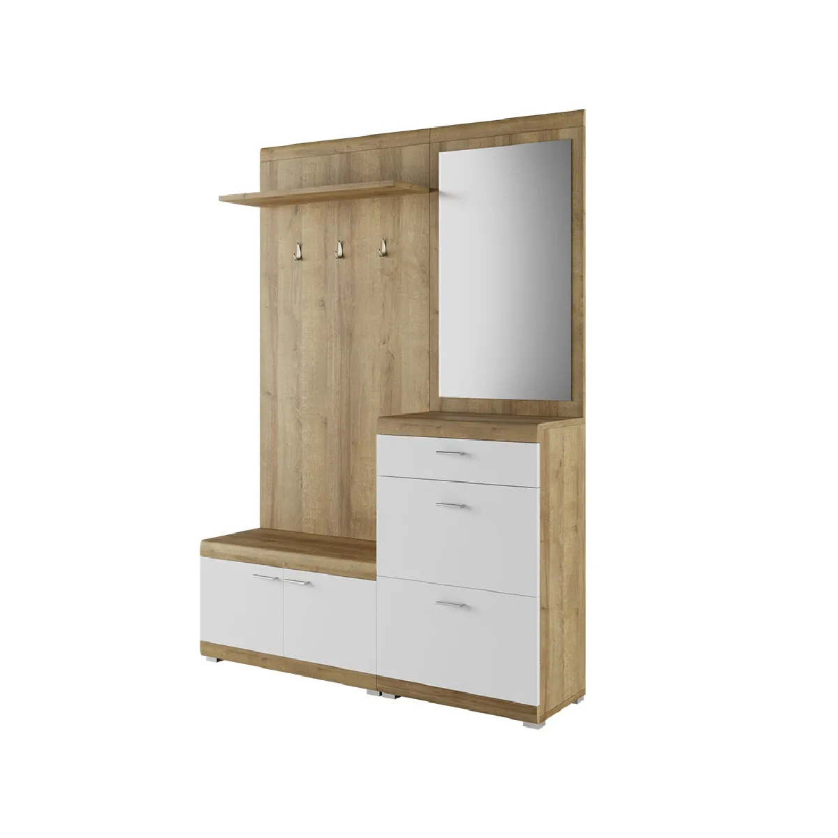 BESTMOBILIER Meuble d'Entrée Thea Bois/Blanc