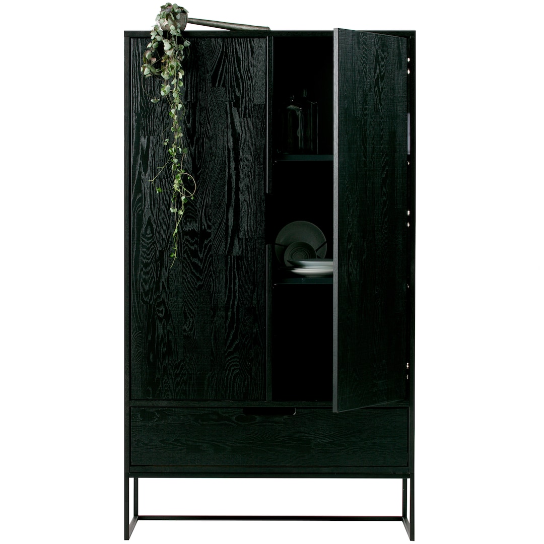 Schrank SILAS 85 x 149 cm Esche schwarz