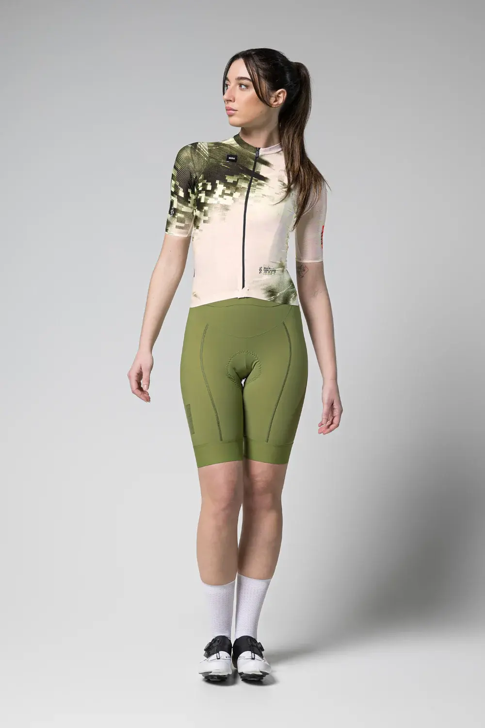 Gobik Attitude 2.0 Fietsshirt Korte Mouwen Groen/Wit Dames