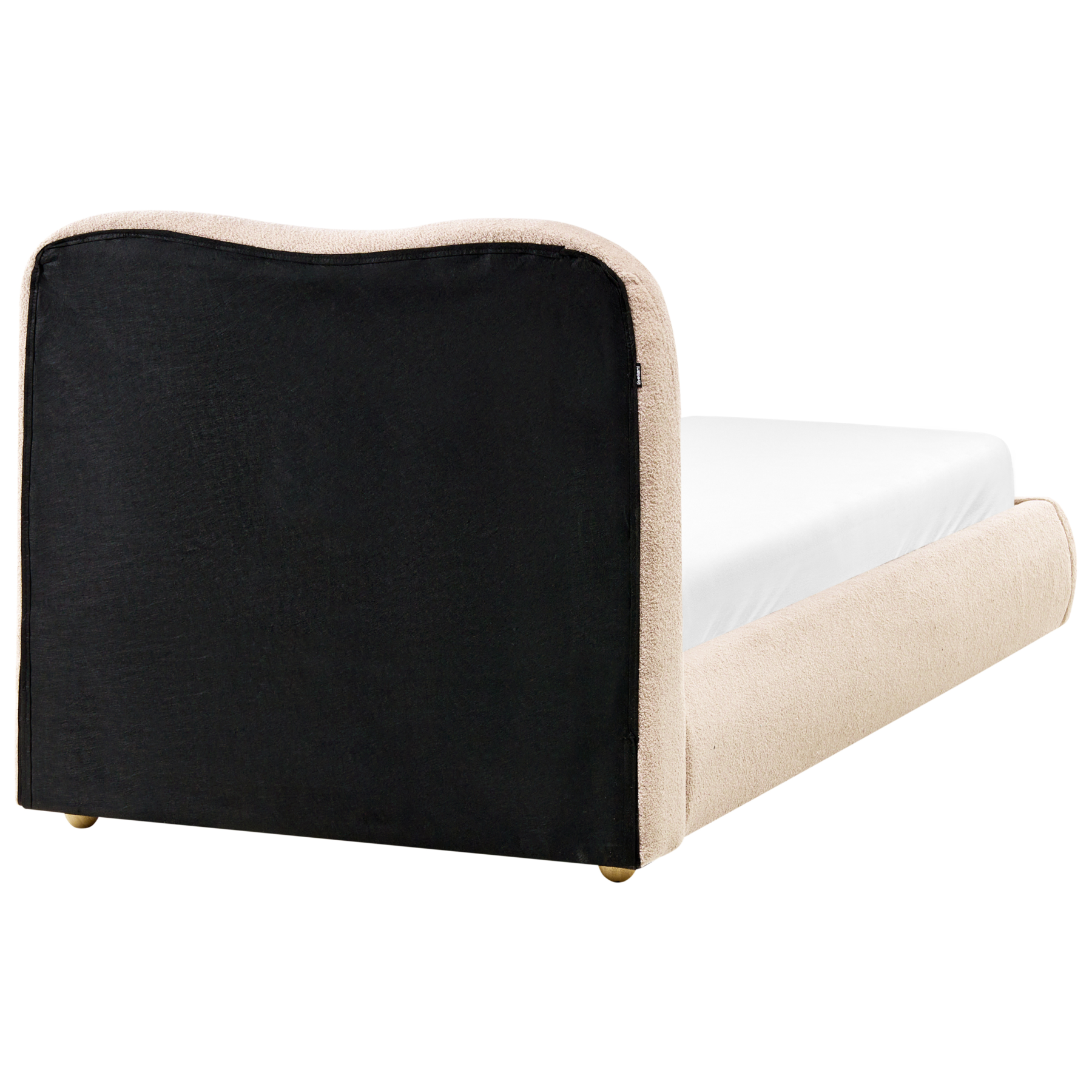 Beliani-BLAGNAC-Bed met opbergruimte-Lichtbeige-90 x 200 cm-Bouclé