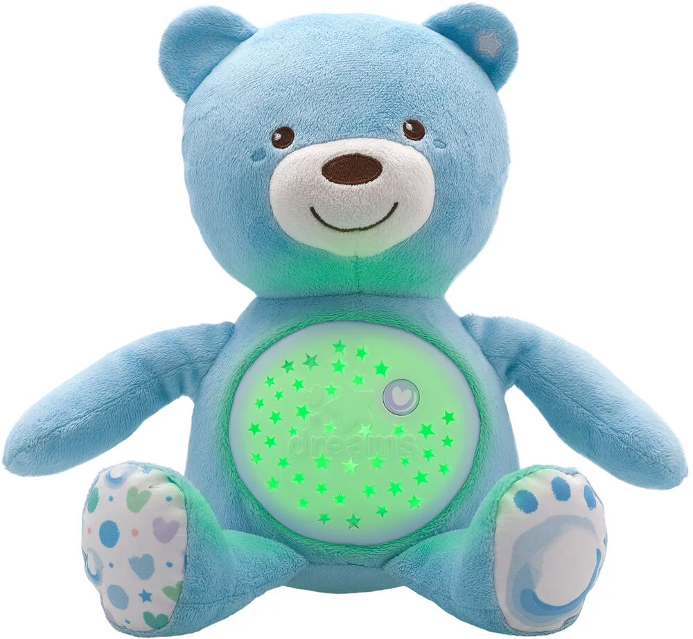 FIRST DREAMS - PELUCHE OURSON PROJECTEUR BABY BEAR BLEU