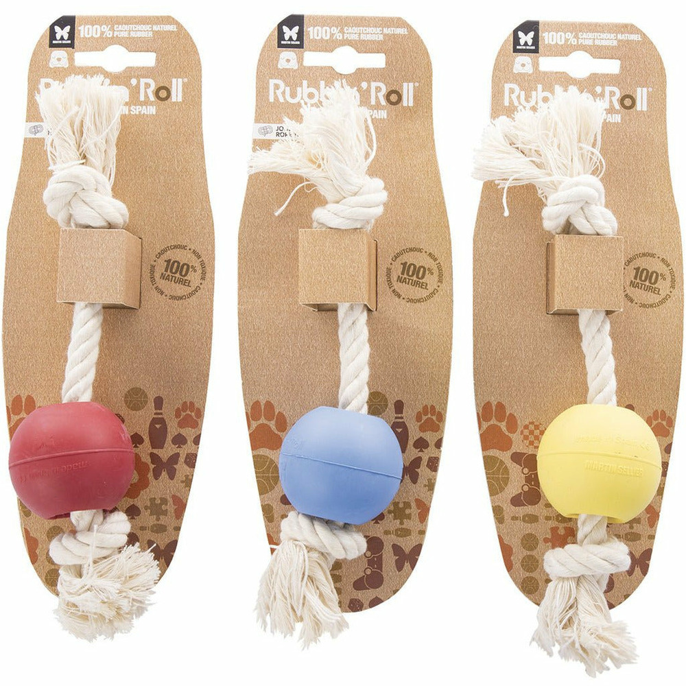Lot de 3 balles cordes pour chiens coloris suivant disponibilité