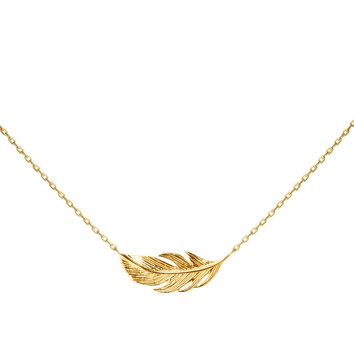 Collier Brillaxis plume plaqué or