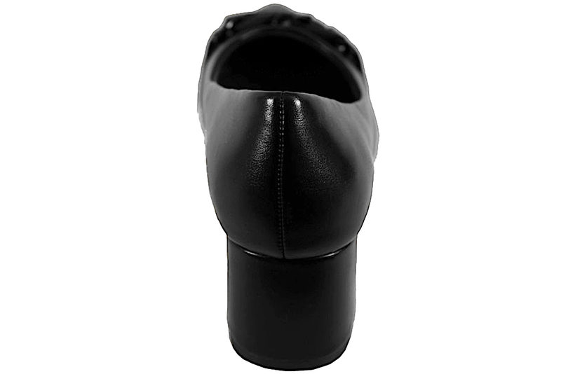 JANA PUMPS I SORT PU MED BIDSEL OG SPIDS SNUDE