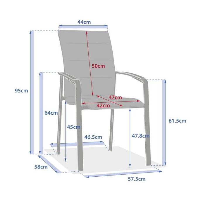 Fauteuil de jardin empilable DIESE Ivoire & Argile