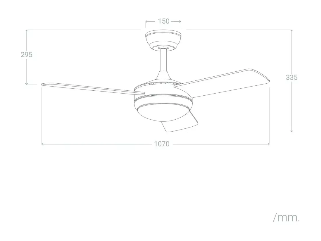 Ventilateur Exterieur Silencieux Navy 107cm Moteur DC Bois clair Télécommande Avec lumière