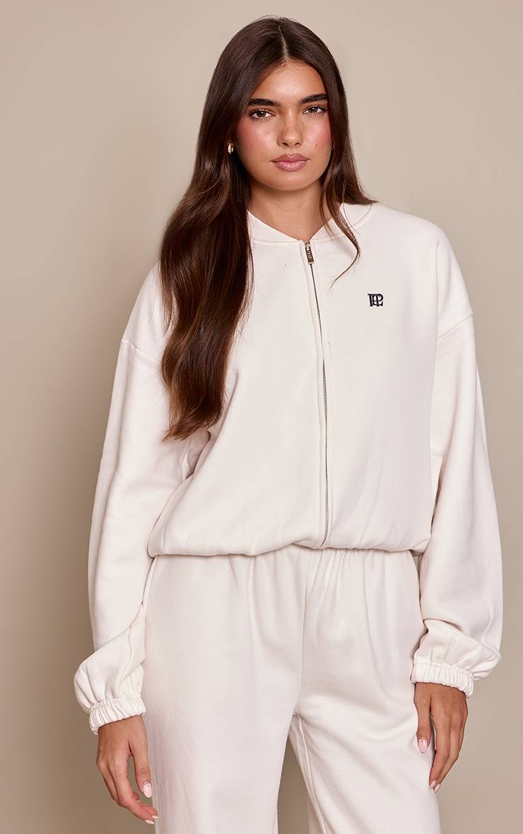 Crème Veste Bomber Molletonnée