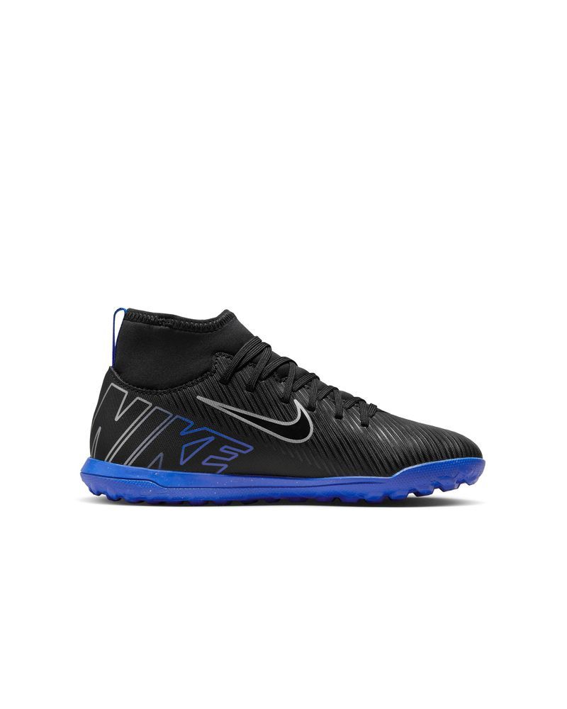 Chaussures de football Nike Mercurial Superfly 9 Club TF Noir & Bleu pour enfant
