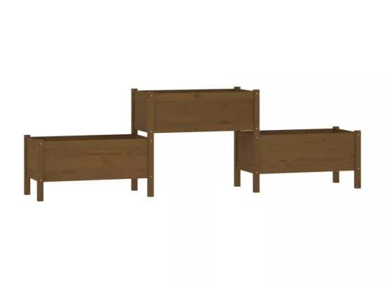 Jardinière bac lit surélevé bois marron 245.5 x 44 x 75 cm 02_0037478
