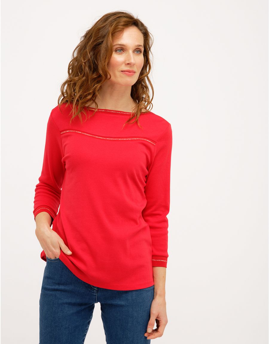 T-shirt rouge coton modal
