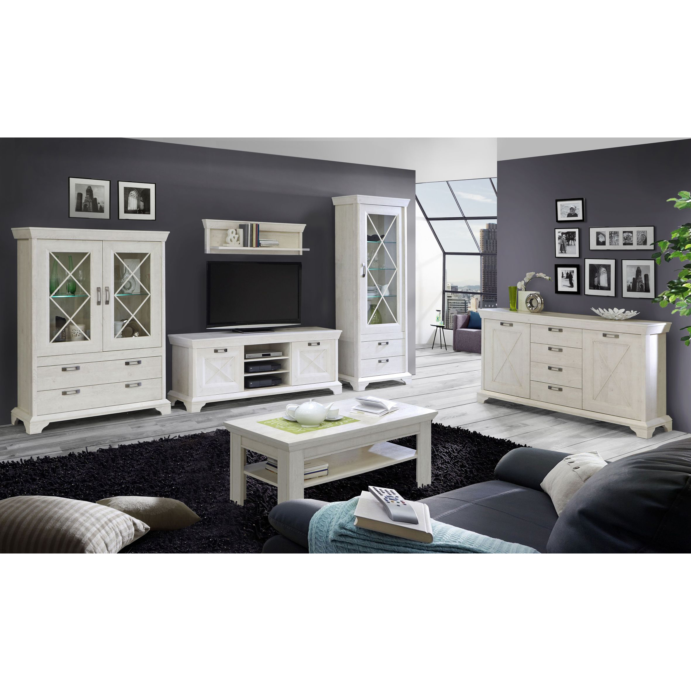 Sideboard - Pinie weiß - 178 cm breit