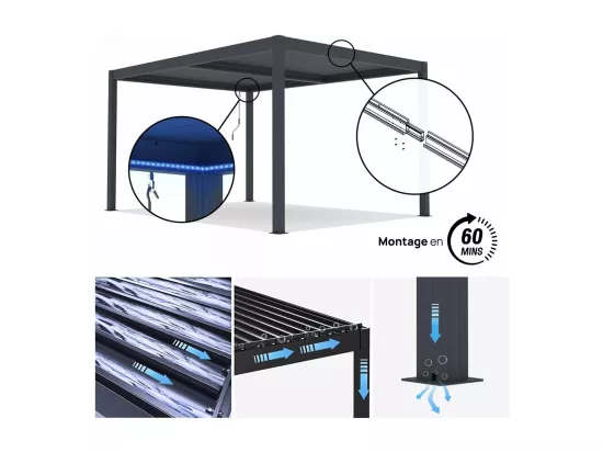 Pergola bioclimatique en aluminium 