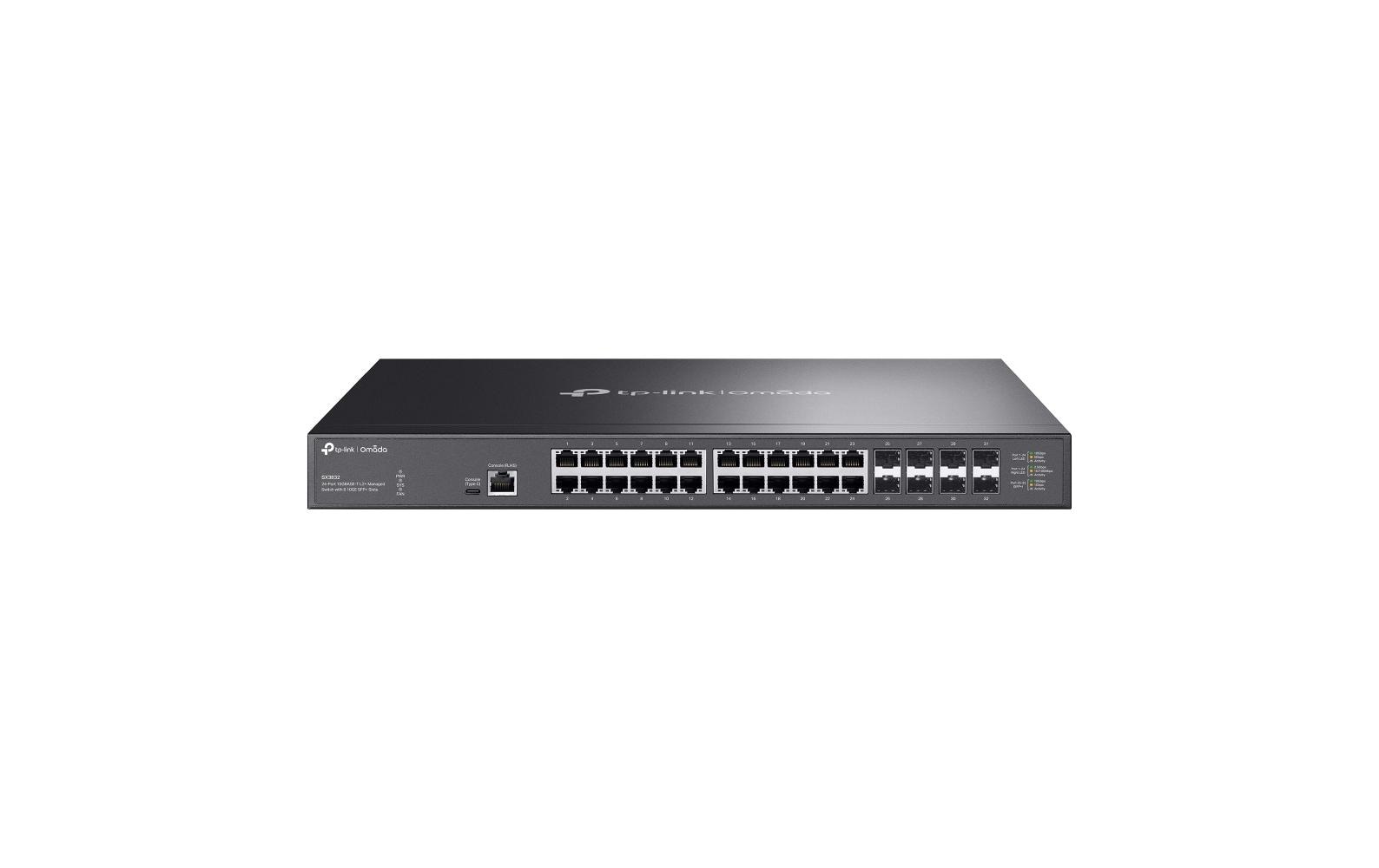 Switch Omada SX3832 32 Port<br>Omada 24-Port 10GBASE-T L2+ Managed Switch mit 8 10GE SFP+ Steckplätzen