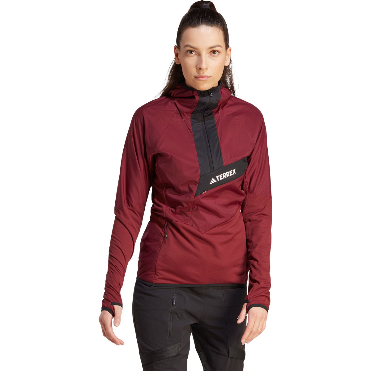 adidas Terrex Techrock Ultralight 1/2 Zip Fleece Hættetrøje Dame