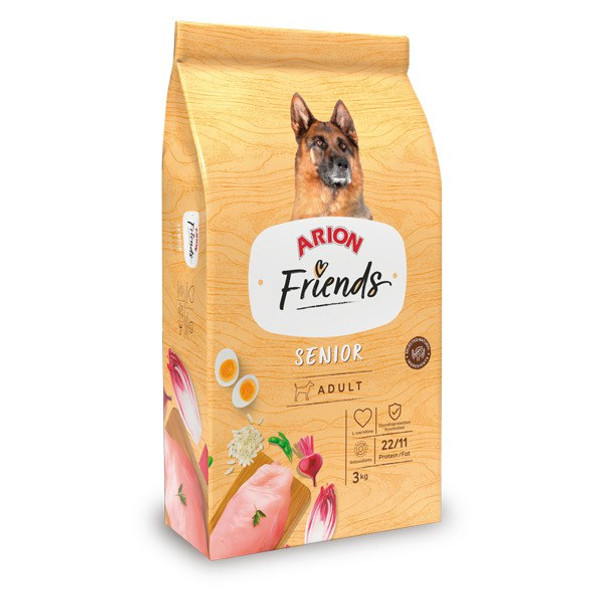 Arion Friends SENIOR - croquettes Friends Senior : Riche en vitamine E, faible phosphore & chondroprotecteurs. Pour chiens âgés