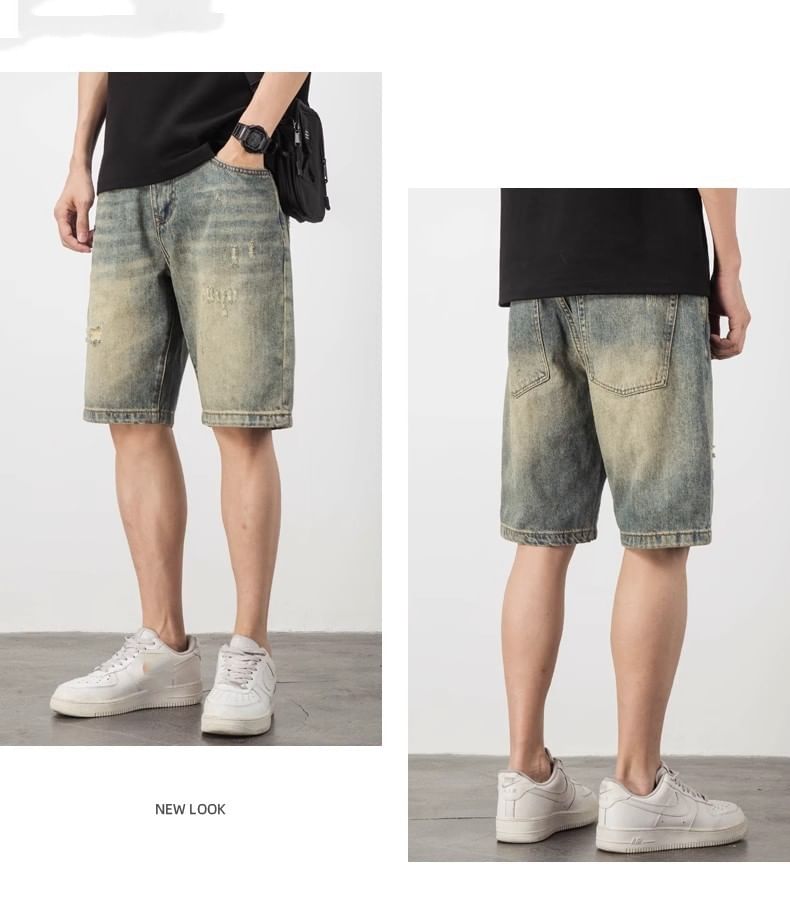 Savenne - Mid Rise Washed Denim Shorts