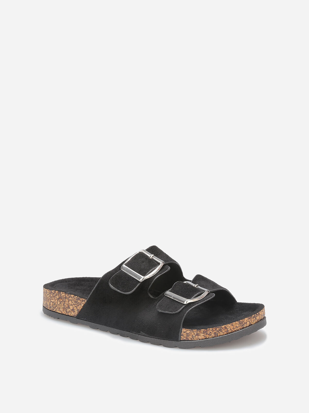 Mules en suédine à boucles oversize- Noir