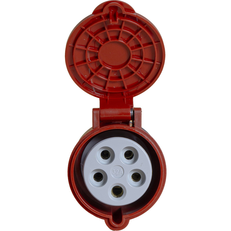 Power CEE contrastekker 5-polig 32A IP44 Rood