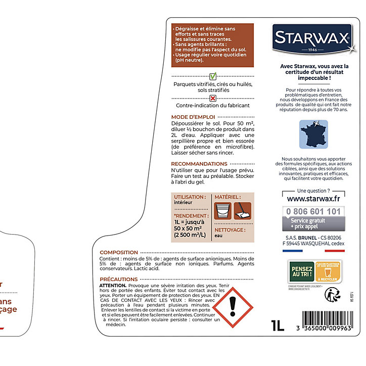 Nettoyant concentré parquets et sols stratifiés 1L
