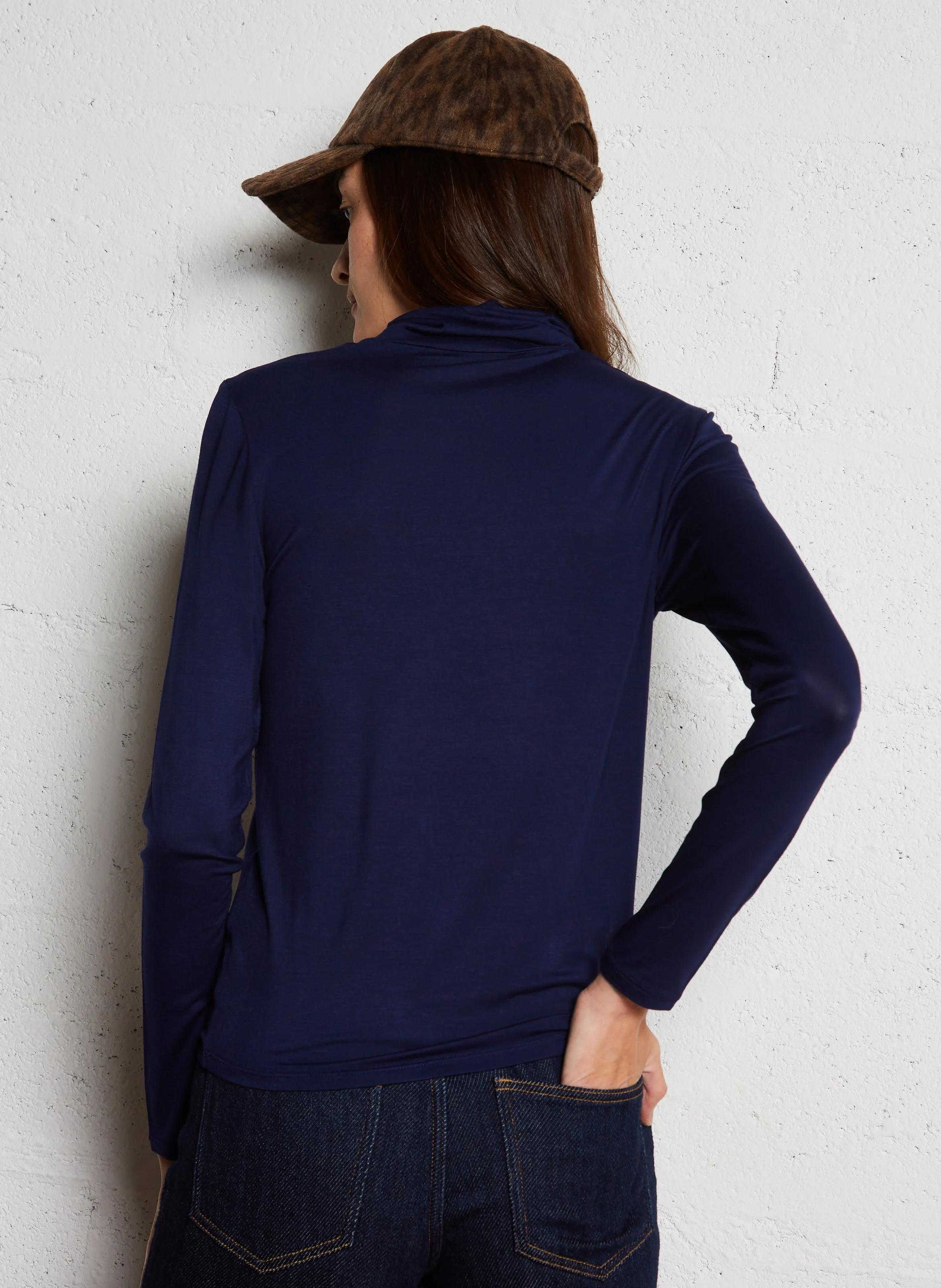 FERNANDA - Sous-pull col roulé ajusté | Bleu