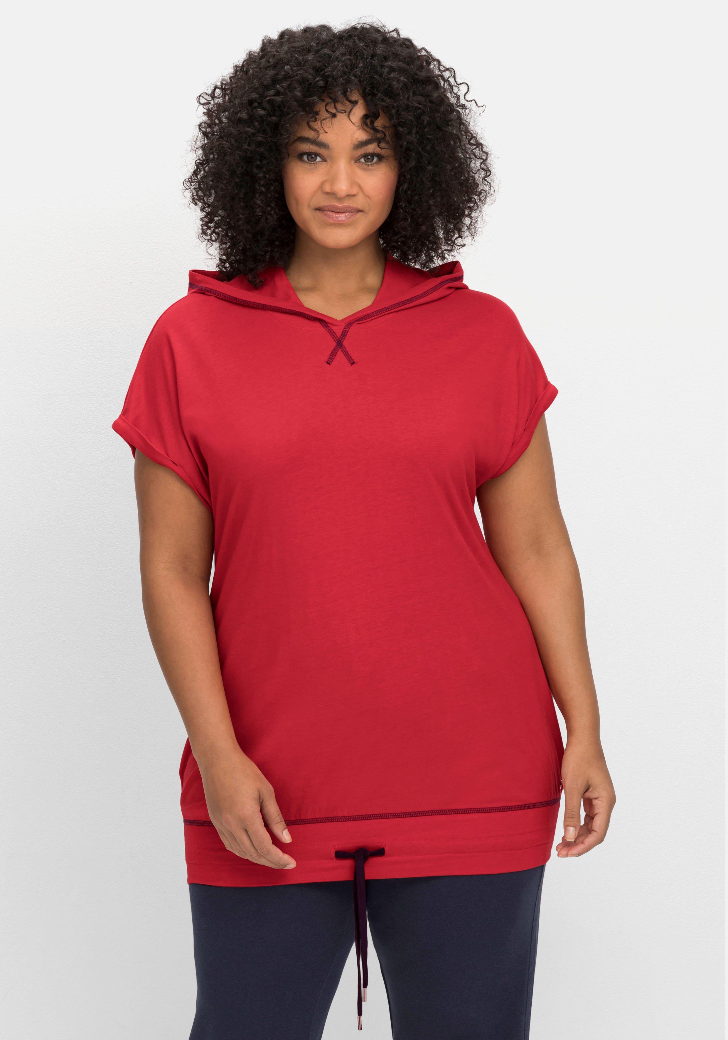 Relax-Kapuzenshirt mit Bindeband am Saum