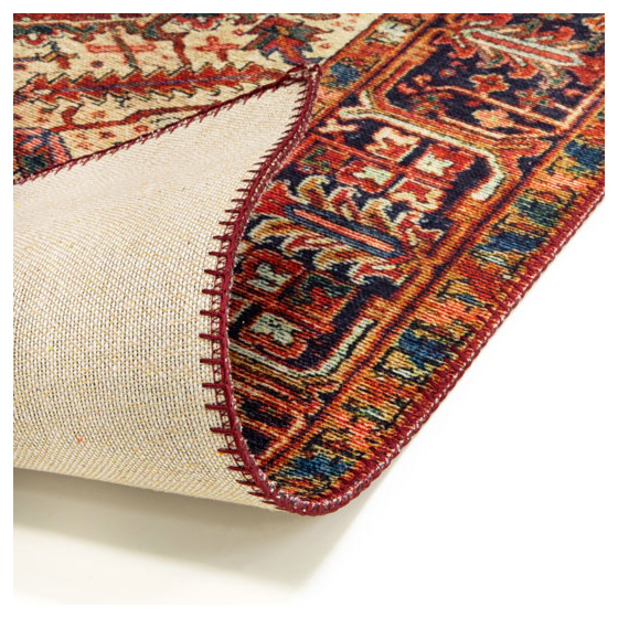 Tapis doux à motif oriental - mina - rouge - 120 x 160 cm