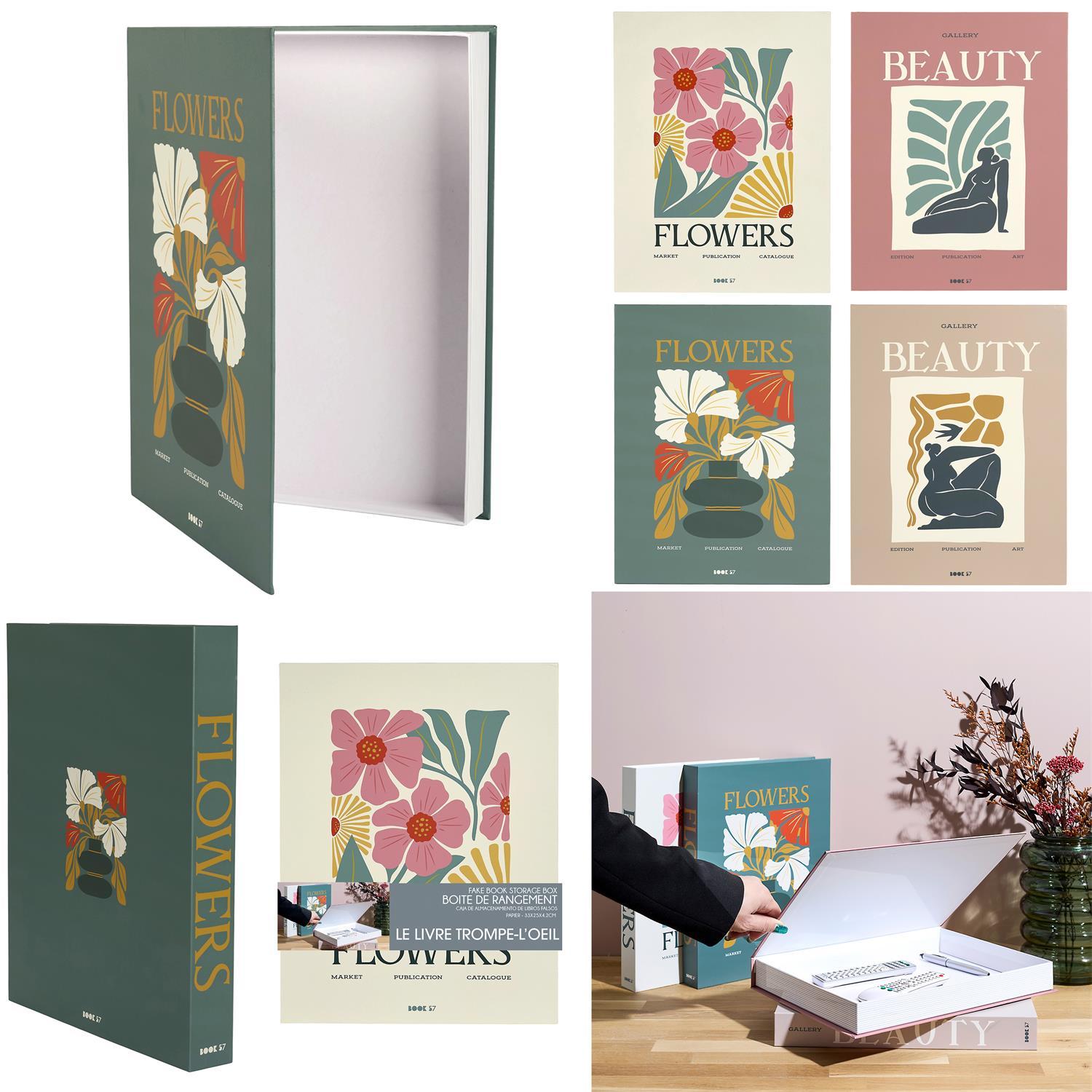 LIVRE RANGEMENT DECO BEAUTY ET FLOWERS 33X25CM