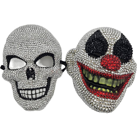 Halloween masker m. rhinsten - flere varianter - assorteret