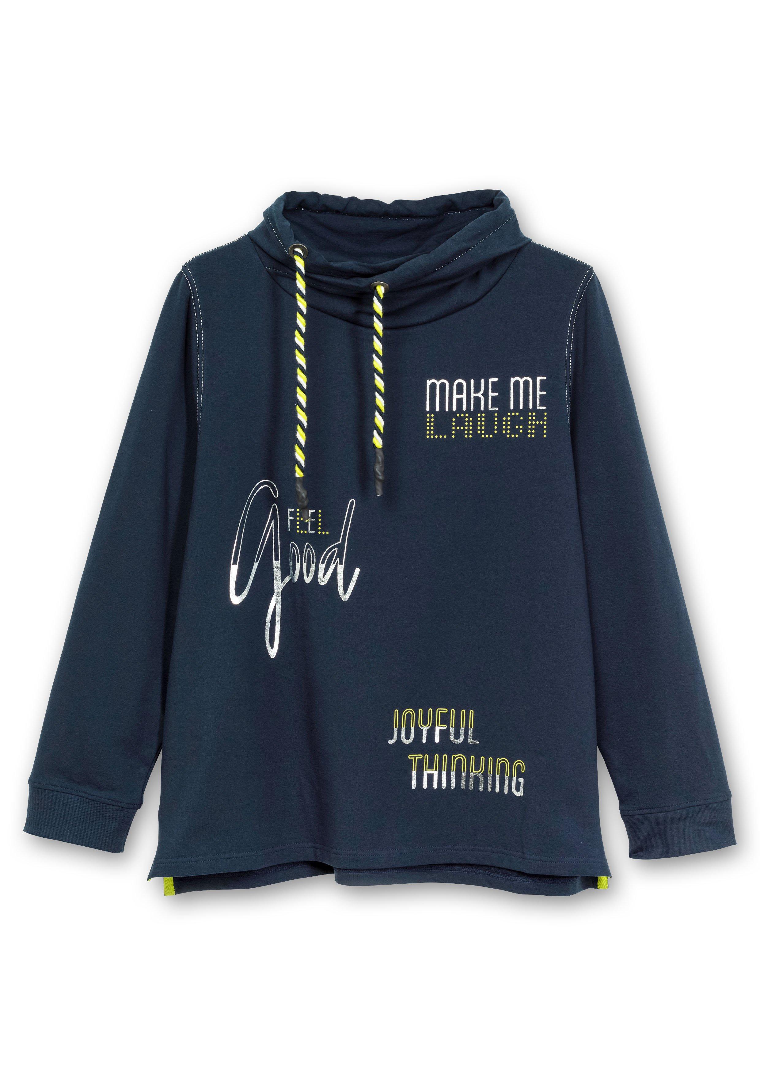 Sweatshirt mit Stehkragen und Wordingprint.
