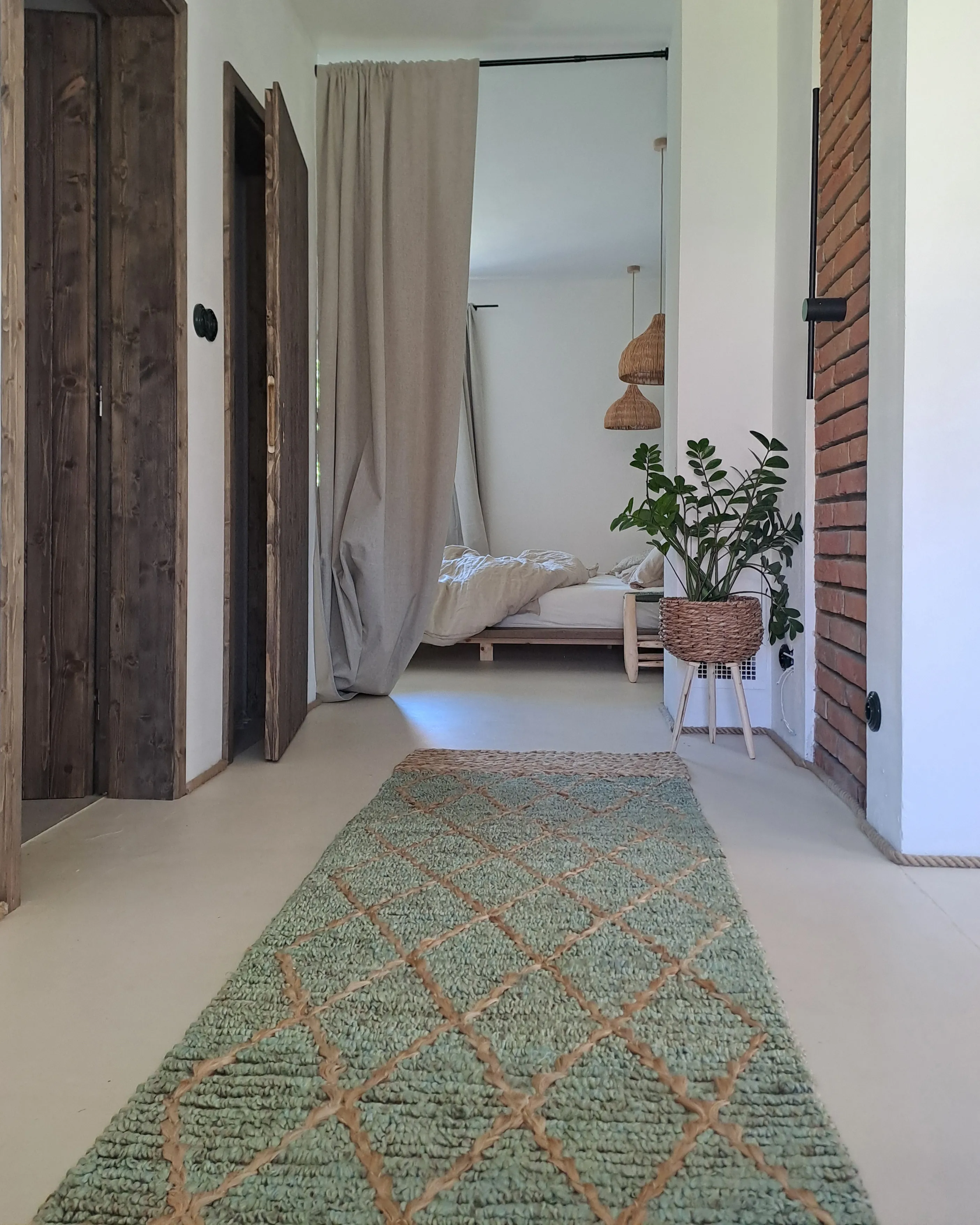 Vloerkleed TELLIKAYA Groen 80 x 300 cm Jute