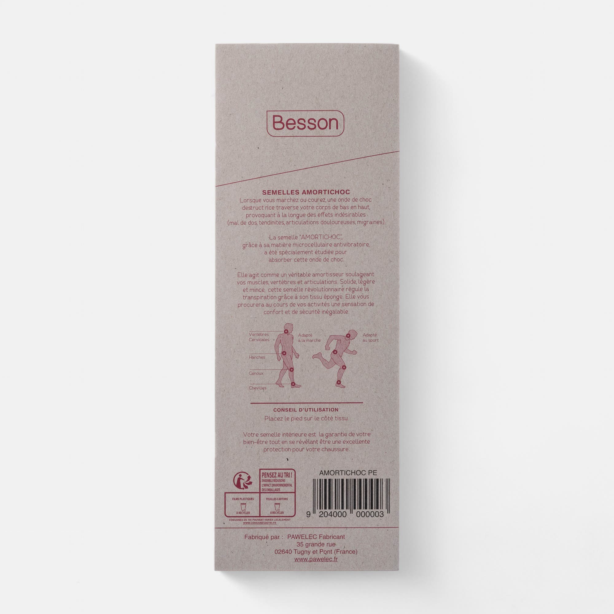 Semelles amortichoc 43 44 sans coloris