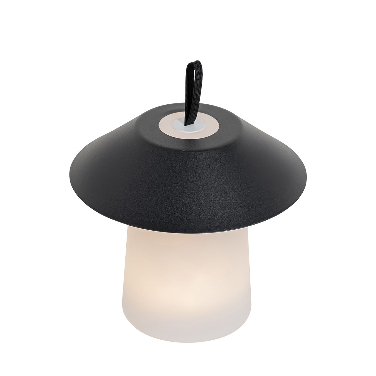Tafellamp mushroom zwart incl. LED oplaadbaar - Ivan