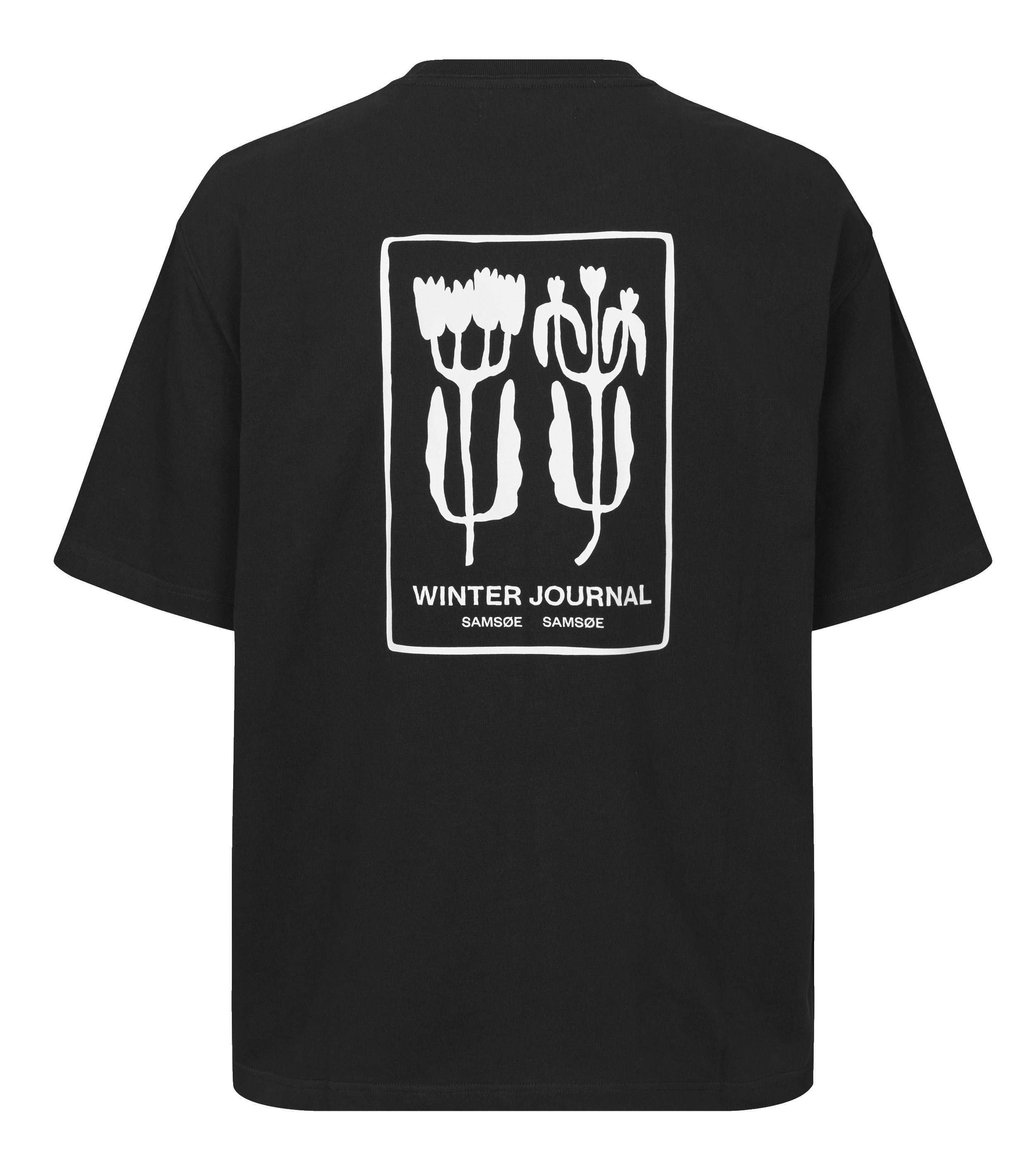 SAJOURNAL - Tee-shirt droit en coton bio sérigraphié | Noir