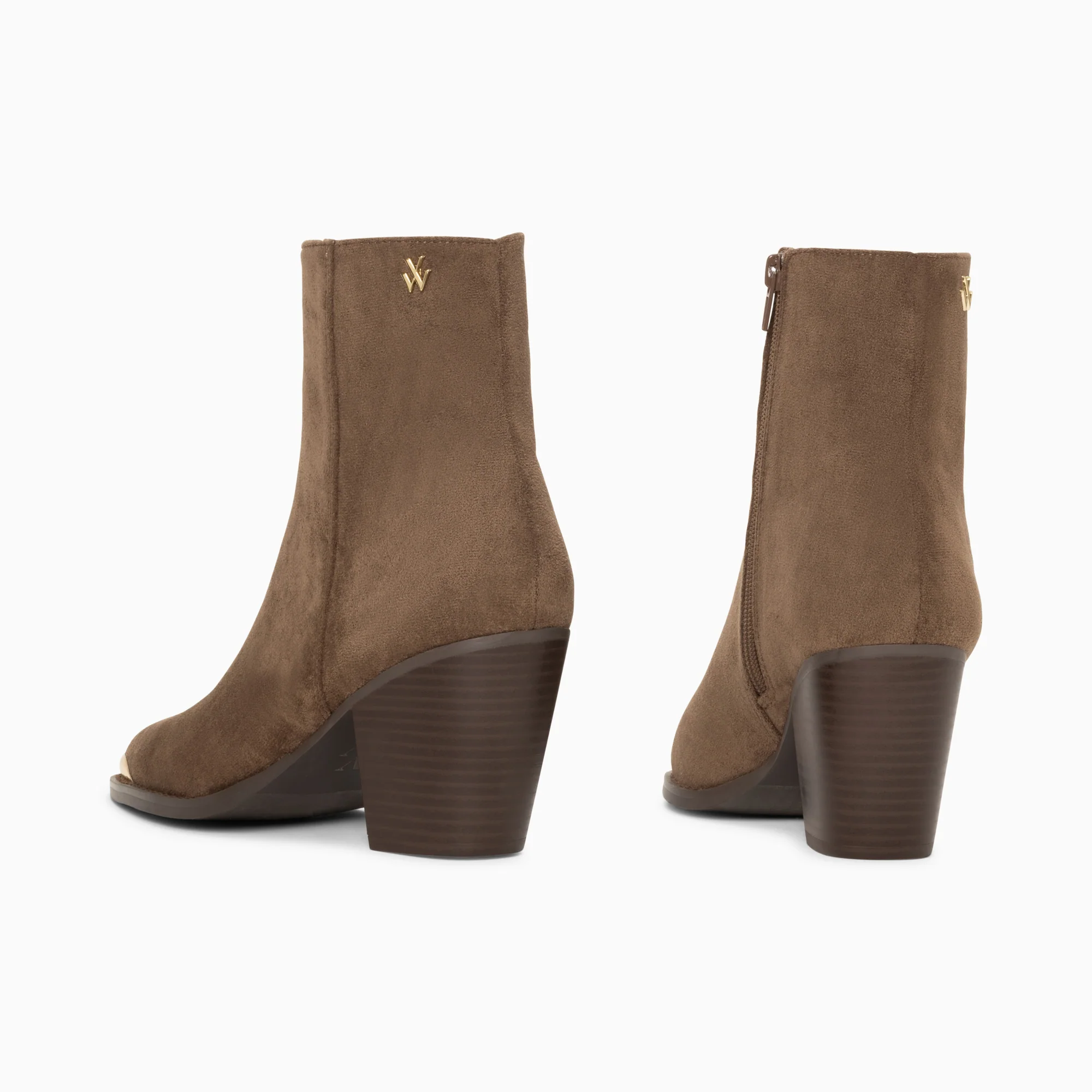 Bottines-Bottines santiags Jenn taupe à talon