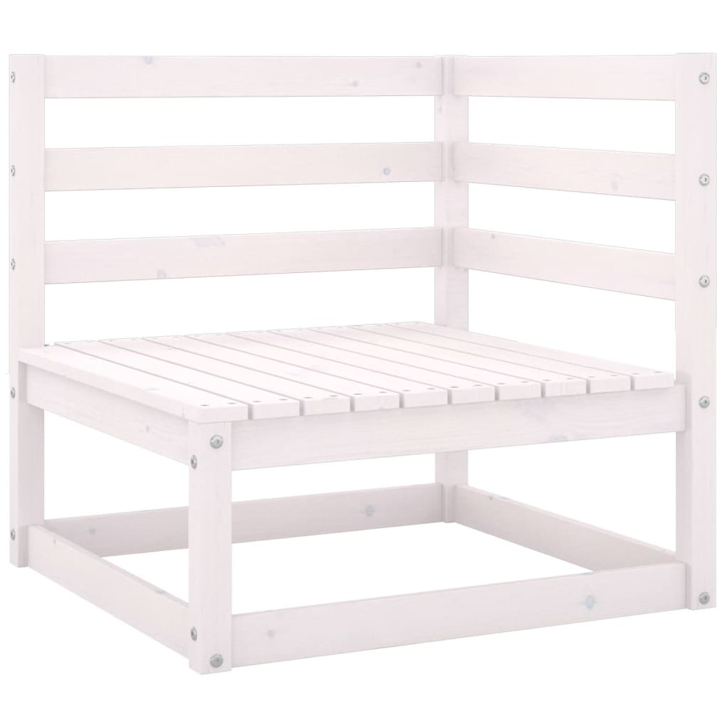 Salon de jardin meuble d'extérieur ensemble de mobilier 7 pièces blanc bois de pin massif