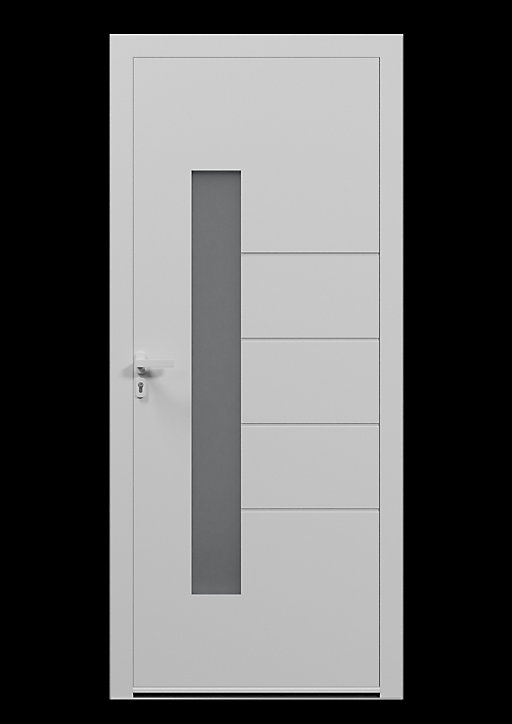 Porte d'entrée alu blanc Harumi H.215 x l.90 cm poussant droit