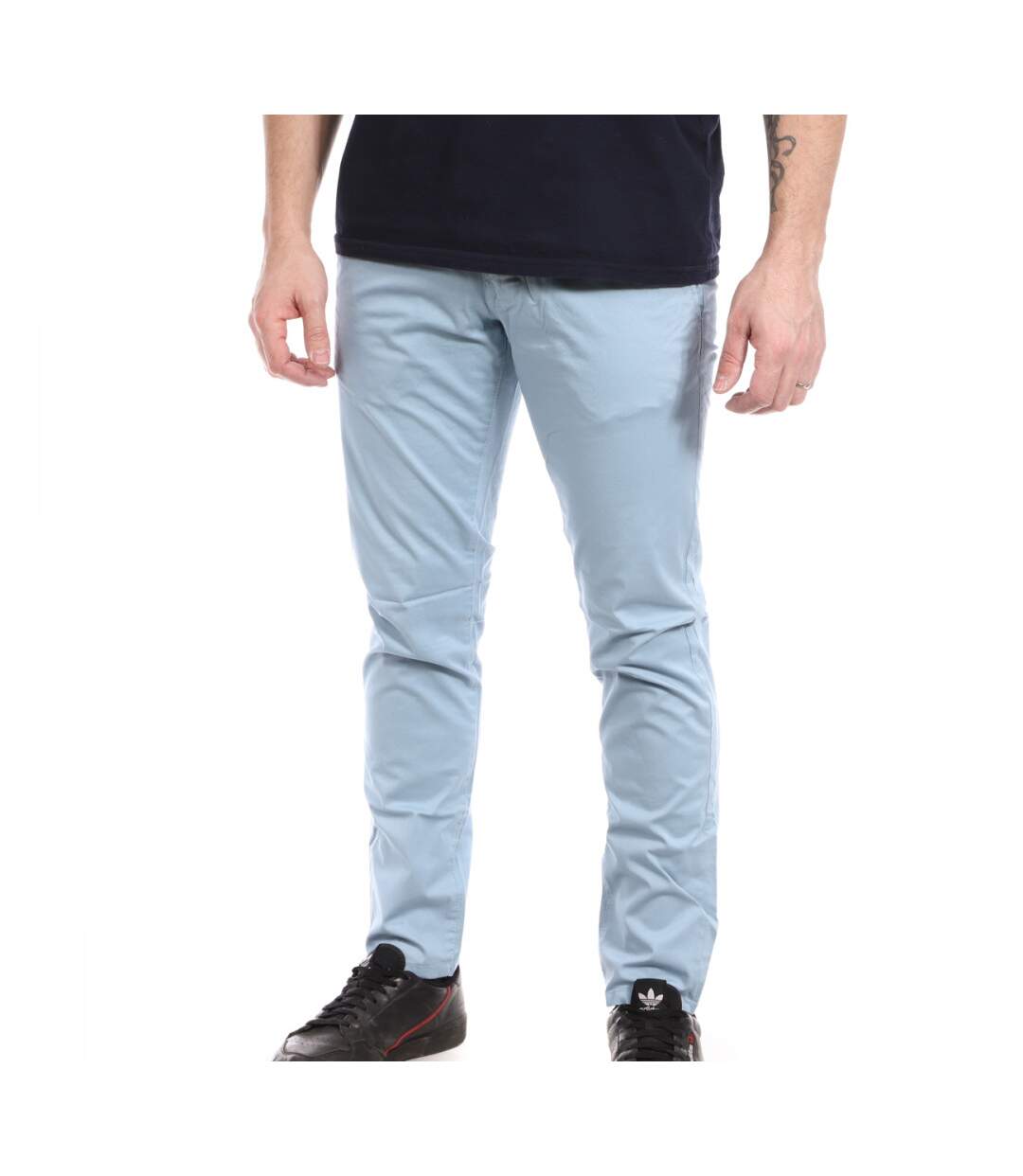 Chino Bleu Homme Teddy Smith Cropped Twill