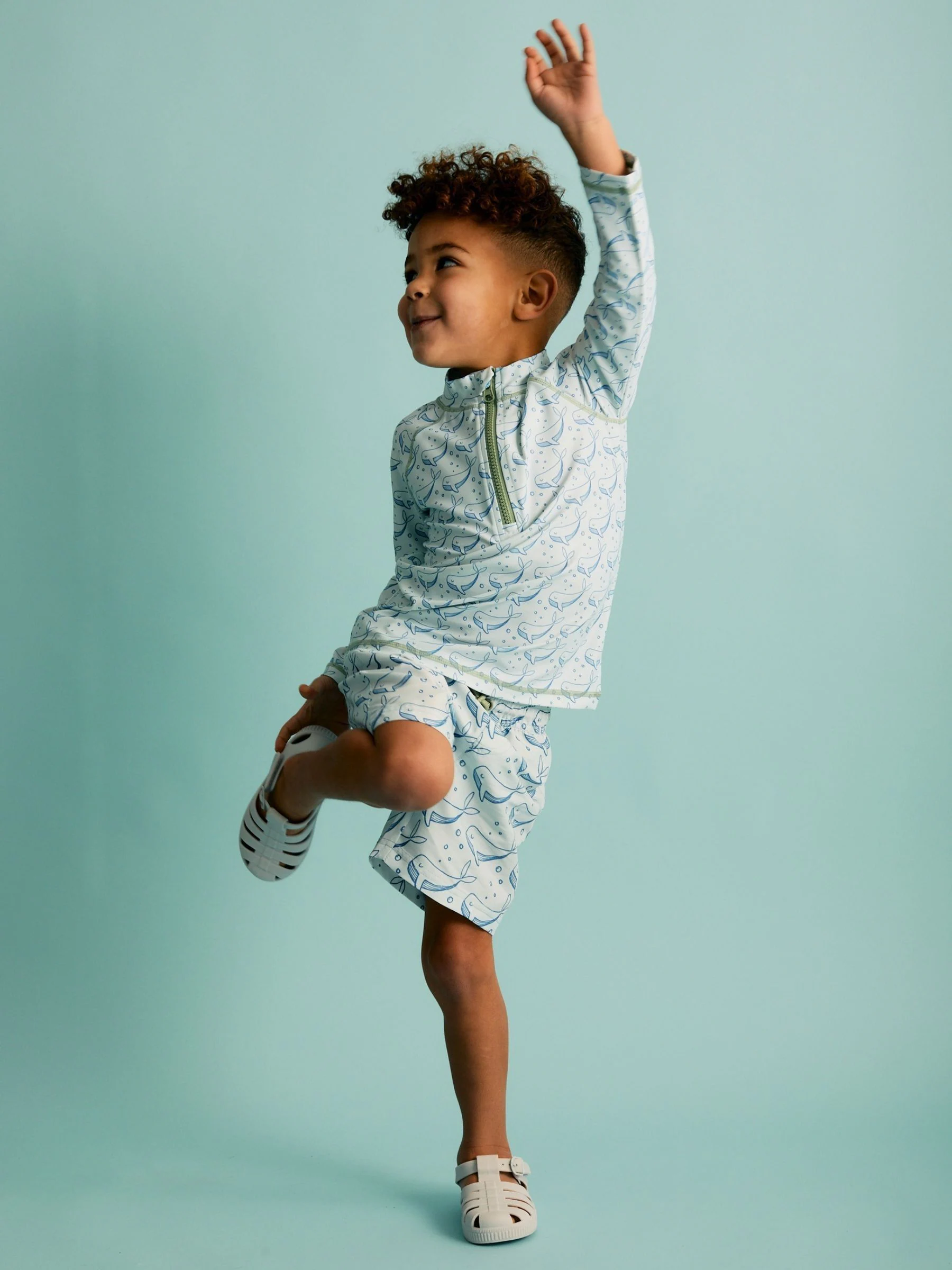 KIDLY BY MORI Blue Swim Shorts