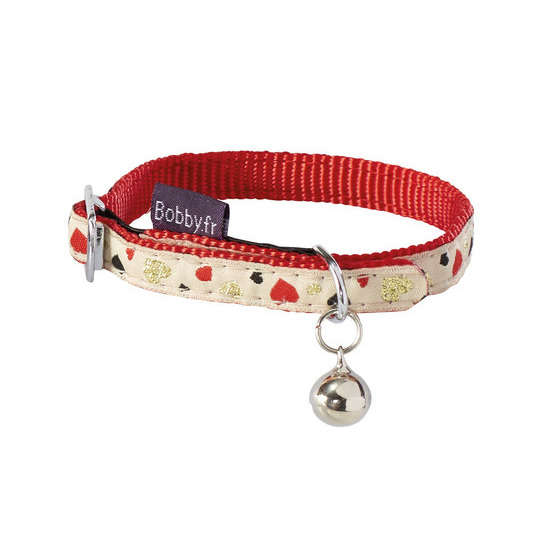 Collier collection Lovely rouge XS avec cœurs colorés et dorés 20cm