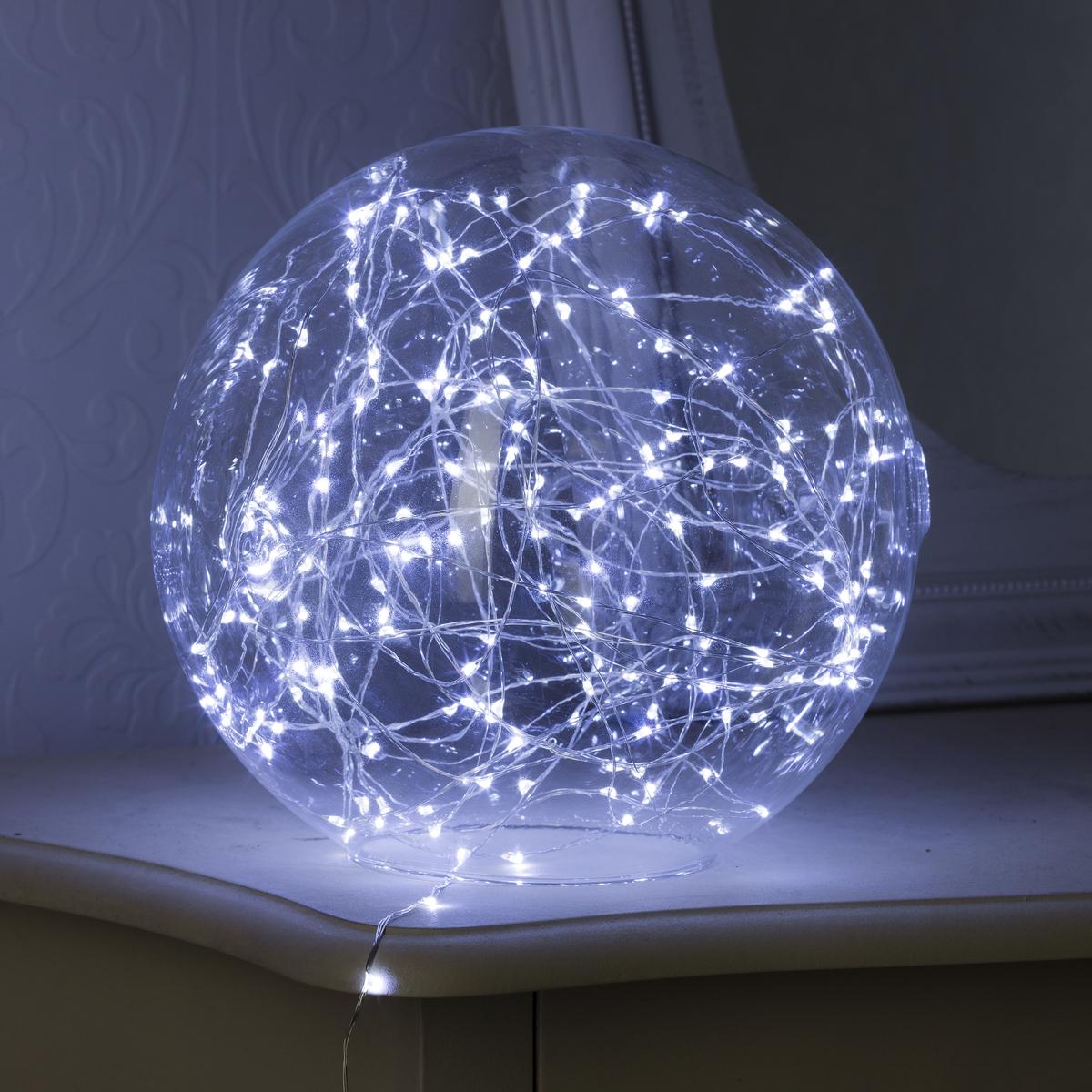 GUIRLANDE DECO INTERIEUR COPPER 40LEDS A PILES BLANC FROID