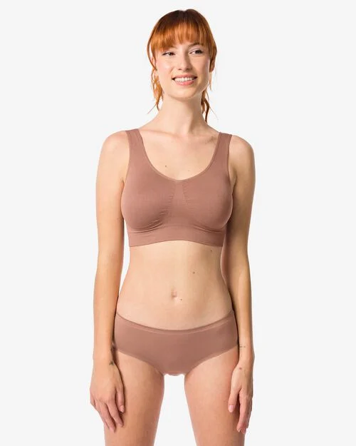 hipster femme second skin en micro marron moyen