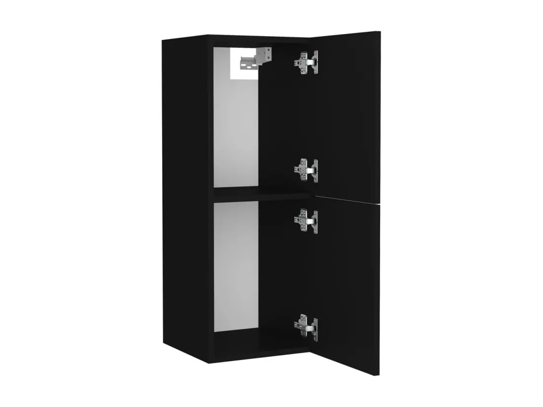 Ensemble de meubles de salle de bain Noir Aggloméré