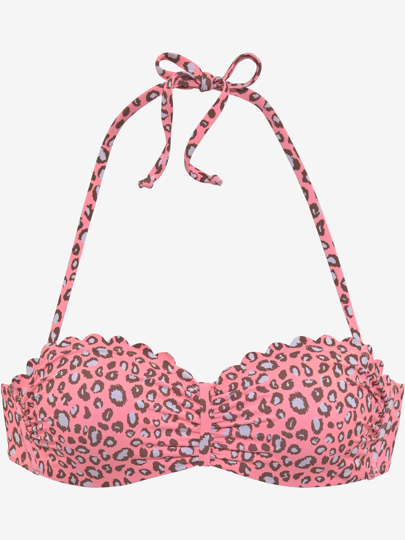 Haut de bikini bandeau à armatures imprimé animal coloré
